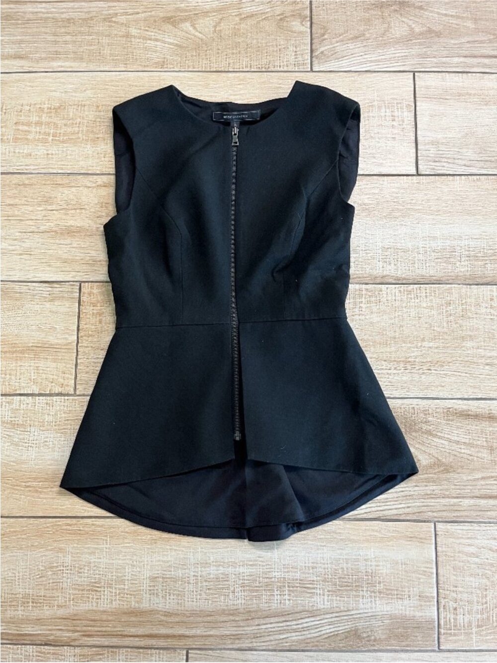 BCBGMaxAzria Black Top with Peplum Detail